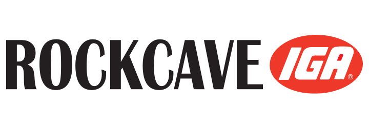 A theme logo of Rock Cave IGA